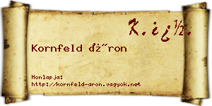 Kornfeld Áron névjegykártya