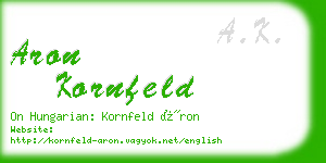 aron kornfeld business card